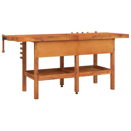  Radni stol s ladicama i &amp;scaron;kripcima 192x62x83 cm od drva bagrema Slike