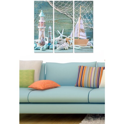 Wallity MDF1109602319 multicolor decorative mdf painting (3 pieces) Cene