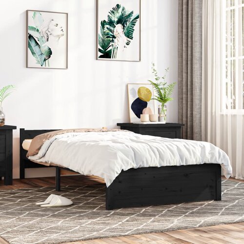 Furnova Posteljni okvir črn iz trdnega lesa 75x190 cm, (21935418) Slike
