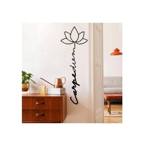 WALLXPERT Zidna dekoracija Carpe Diem 4, 21x60 cm, 1,5 mm, Crna Cijene