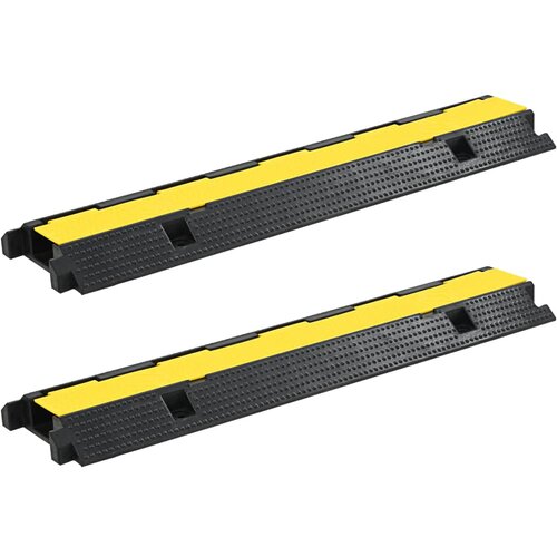 vidaXL Pohodna zaščita za kable 2 kosa 1 kanal guma 100 cm Cene
