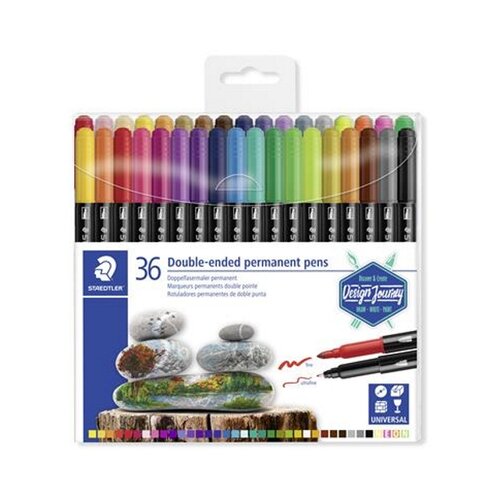 Staedtler Komplet alkoholnih markerjev, dvostranski, 0,5/3,0 mm, 3187, 36 različnih barv Slike