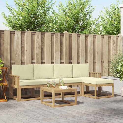  Set vanjskih sofa 6 kom. Bijela i krem 59 x 59 x 37 cm Cene