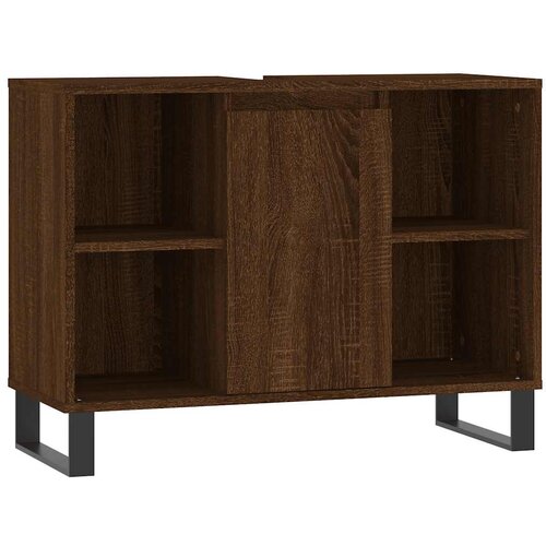 Maison Chic Kopalniška omarica - Kopalniški kabinet rjavi hrast 80x33x60 cm inženirski les, (21794432) Cene