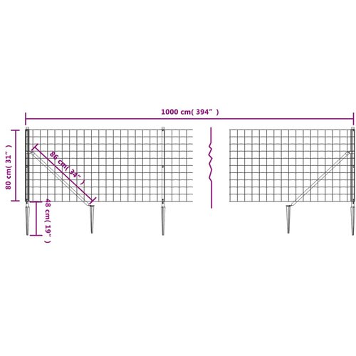  Ograda od žičane mreže sa &amp;scaron;iljastim držačima antracit 0,8x10 m Slike