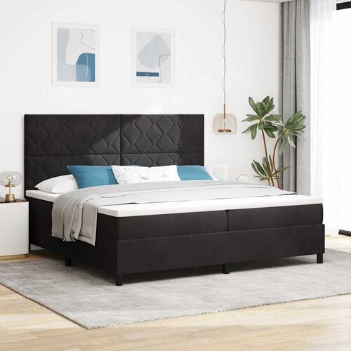  LED Box Spring Krevet s uzglavljem Crna 200 x 200 cm Bar&scaron;un Cijene