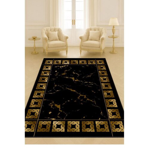 Conceptum Hypnose tepih HM-CRP25-33, pravougaoni, 140 x 220 cm, crno-zlatna boja Cene