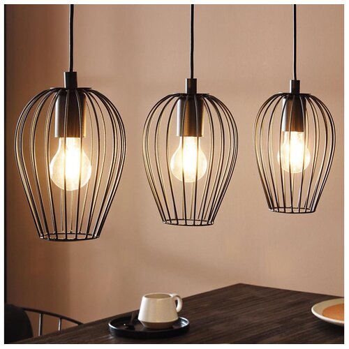 Eglo Newtown viseća lampa 3xE27, 70 cm, crna žičana, 49478 Cene