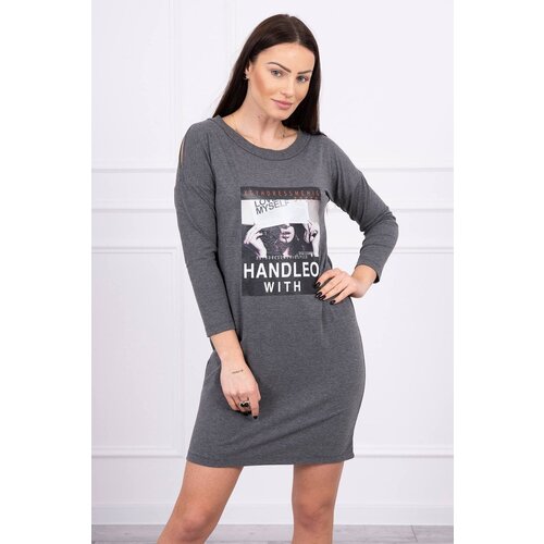 Kesi Dress with print Handle with graphite Slike