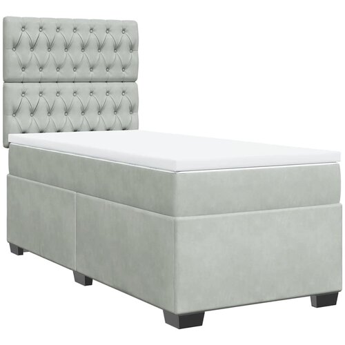 Box spring krevet s madracem svjetlosivi 90x190 cm bar&amp;scaron;unasti Slike
