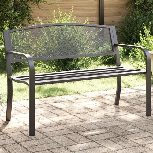 vidaXL Vrtna klupa 119 cm crna čelična Cijene