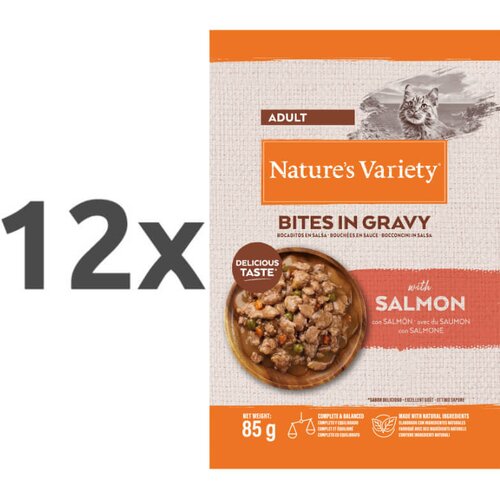 Nature’s Variety Nature's Variety Bites in Gravy Cat Adult losos v omaki, vrečka - 85 g 12 x 85 g Cene