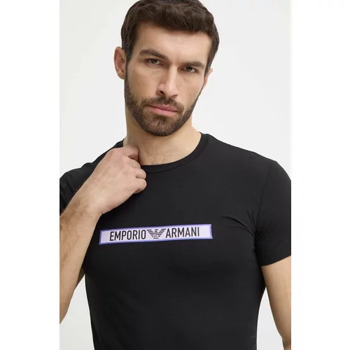 Emporio Armani Underwear Pamučna homewear majica boja: crna, s tiskom, 111035 4R517