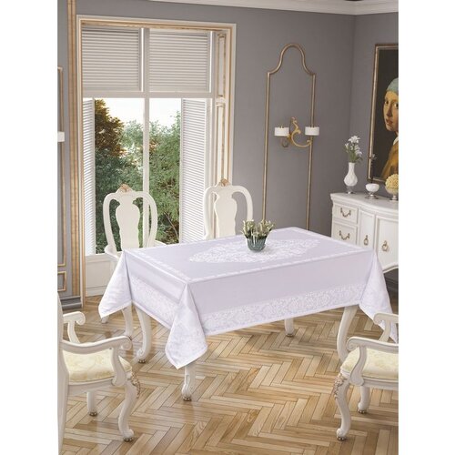 Dekordom stolnjak GOLD ETAMIN 150x260cm - White Cene