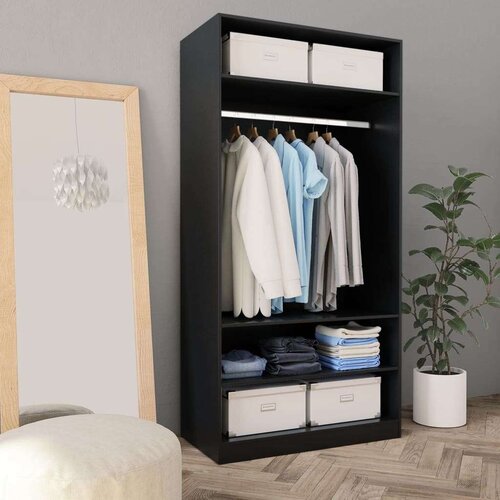  Ormar crni 100 x 50 x 200 cm od iverice Cene
