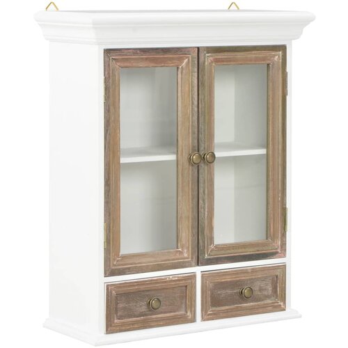 The Living Store Stenska omarica bela 49x22x59 cm inženirski les - Stenska Omarica, (21432026) Slike