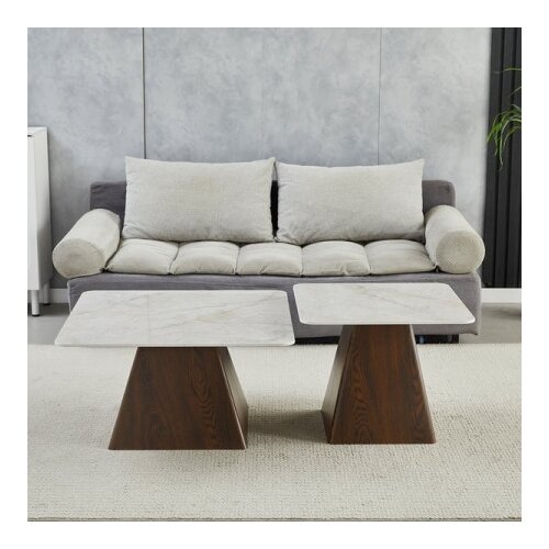  Klub sto Set 6050 Bež keramička ploča/Braon postolje 800x800mm + 600x600mm Cene