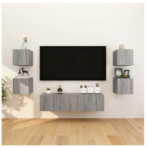  Stenska TV omarica 8 kosov siva sonoma 30,5x30x30 cm