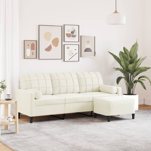 vidaXL trosed s stolčkom za noge krem 180 cm žamet Cene