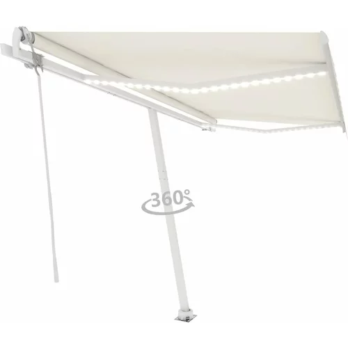  Automatska tenda sa senzorom za vjetar LED 400 x 300 cm krem