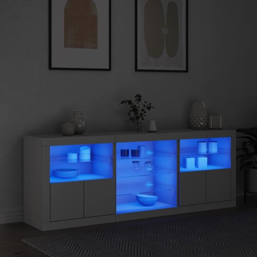  Komoda s LED svjetlima bijela 181,5x37x67 cm Cene
