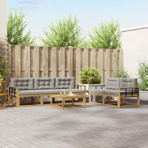  Set vanjskih sofa 6 kom. Bijela i svjetlosiva Cijene