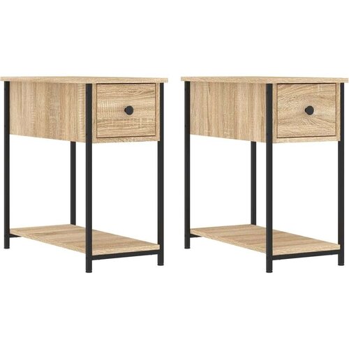 VidaXL Noćni ormarići 2 kom boja hrasta 30x60x60 cm konstruirano drvo Slike