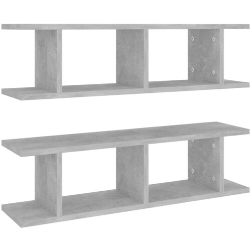 Maison Chic 2 kosi Stenske Police - Viseče police betonsko siva 75x18x20 cm inž. les, (21793283) Slike