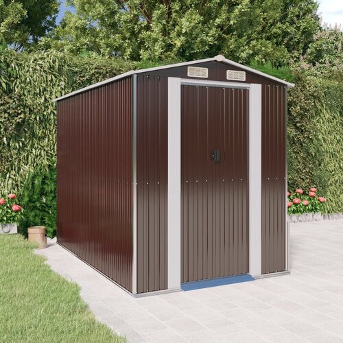 VidaXL Vrtna lopa temno rjava 192x274x223 cm pocinkano jeklo Slike