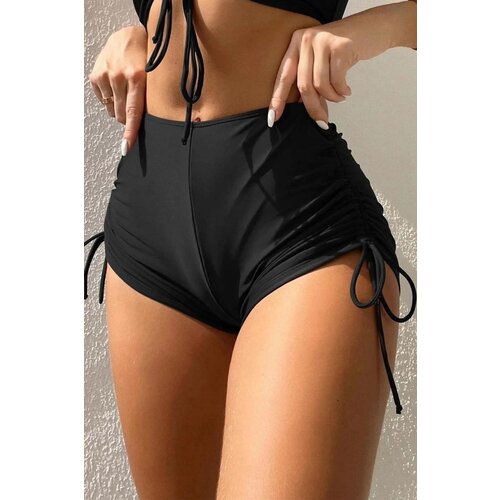 Dewberry 69986 Bikini Bottom with Ruched Details-BLACK Slike