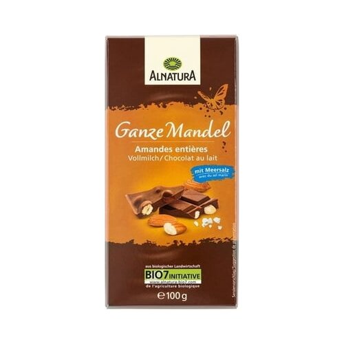 Alnatura Bio čokolada s cijelim bademima - 100 g Cene