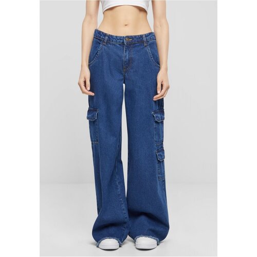 Urban Classics Women&amp;#039;s Cargo Jeans with Medium Waist - Blue Slike