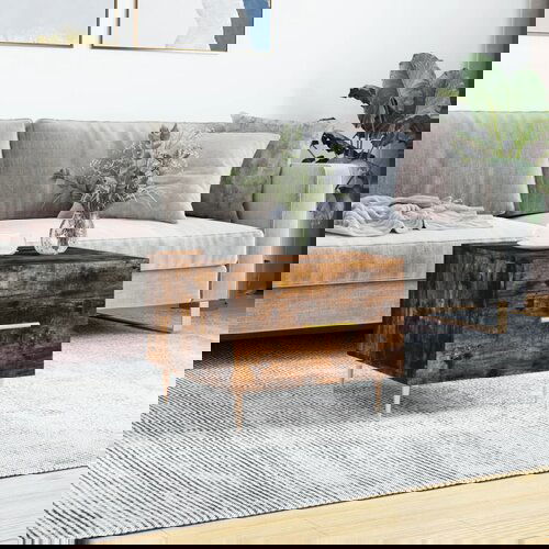 vidaXL Klubska mizica dimljeni hrast 50x50x40 cm inženirski les Cene