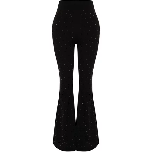 Trendyol Black Knitted Shiny Jewelled Trousers