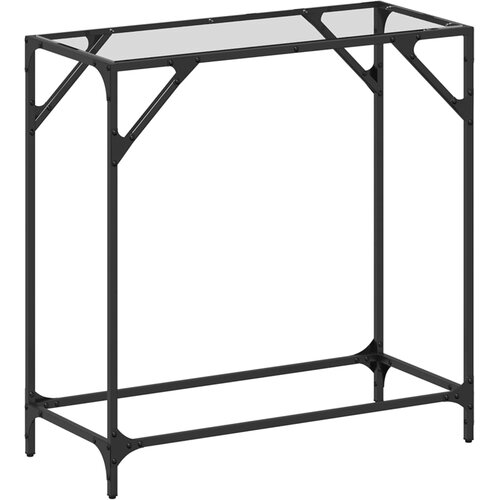  Stolić s prozirnom staklenom povr&amp;scaron;inom 80x35x81 cm čelik Slike
