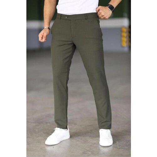 Dewberry 47676 Italian Cut Elastic Fabric Mens Trousers-Khaki Slike