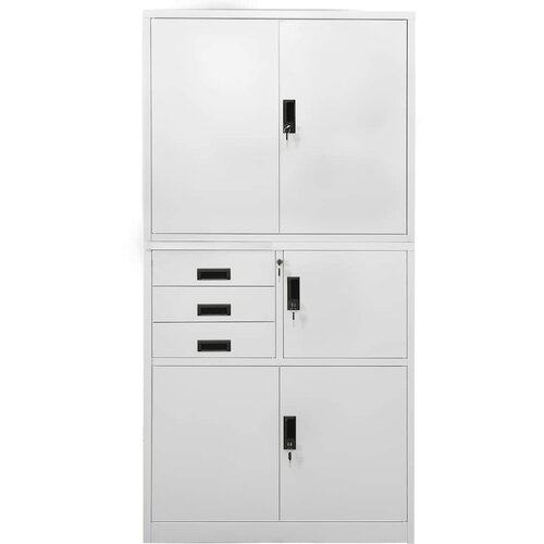  Uredski ormarić svjetlosivi 90 x 40 x 180 cm čelični Siva Slike
