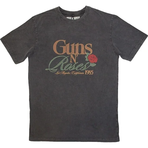 Guns N' Roses Majica California 1985 Stone Wash Unisex Charcoal Grey 2XL