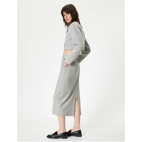 Koton Zippered Midi Skirt
