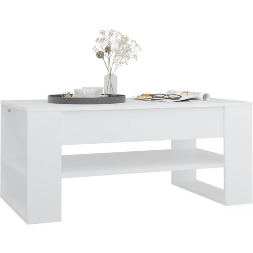  Stolić za kavu bijeli 102x55x45 cm od konstruiranog drva Slike