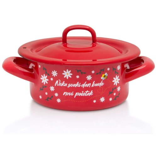 Metalac Šerpa sa poklopcem Pčelica Maja 14cm/1l Crvena Cene