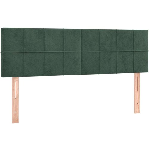 vidaXL Box spring postelja z vzmetnico LED tem. zelena 140x1 Cene