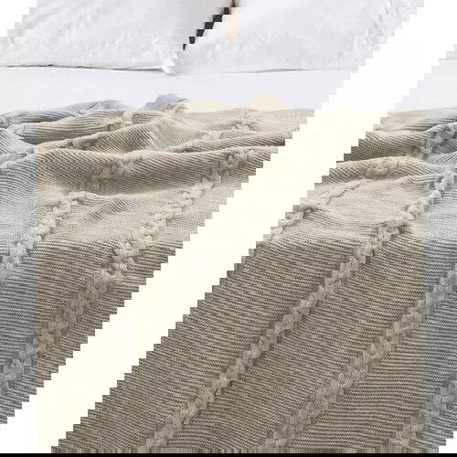 Oyo Concept Bež bombažno pregrinjalo za zakonsko posteljo 200x220 cm Trenza &amp;ndash; Oyo Concept Slike