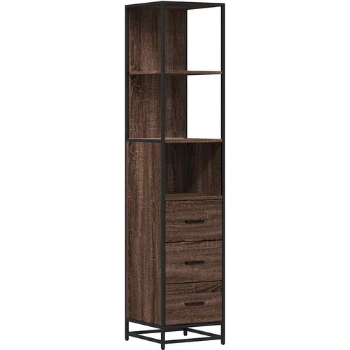Maison Chic Kopalniška omarica - Kopalniški kabinet rjavi hrast 35x37,5x166 cm inženirski les, (21794915) Cene