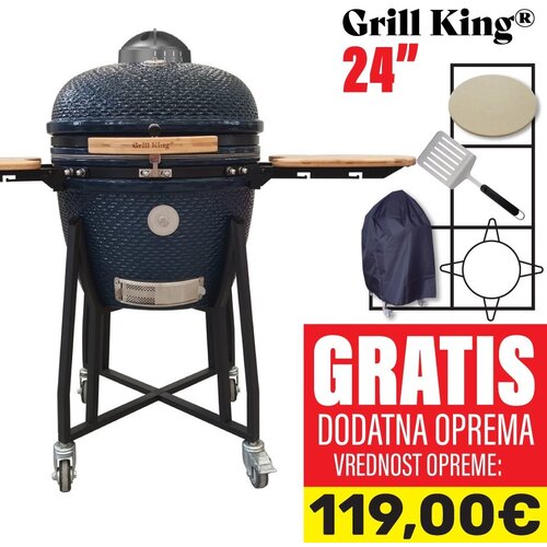 Grill King 24 keramični kamado žar s smokerjem in opremo, 61 cm Slike