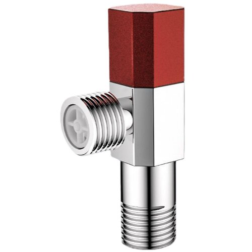 INF Universal G1/2 kotni ventil za toplo in hladno vodo, medenina in inox, keramični disk Red, (5000158193) Slike