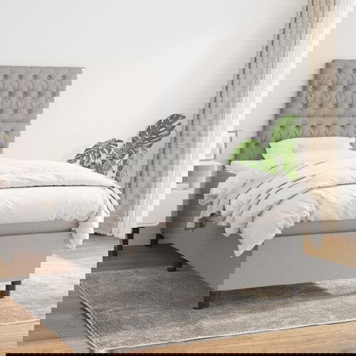 The Living Store Box spring postelja z vzmetnico svetlo siva 90x190 cm blago - Box Spring Postelja, (21515180) Cene