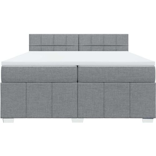 VidaXL Krevet s oprugama i madracem svjetlosivi 200 x 200cm od tkanine Slike