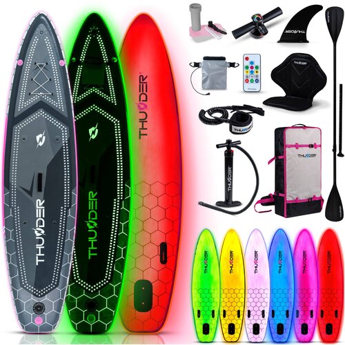 THUNDER Napihljiva LED SUP deska &ndash; osvetljena RGB, 320 cm, stabilna, komplet SUP + kajak, nosilnost 150 kg &reg; MOSSA, (5000091551) Cene