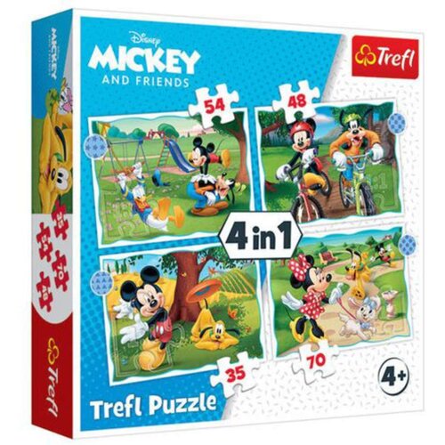 Trefl 4 in 1 Puzzle - Mickey Mouse 35, 48, 54, 70 Teile - 1 k. Cene